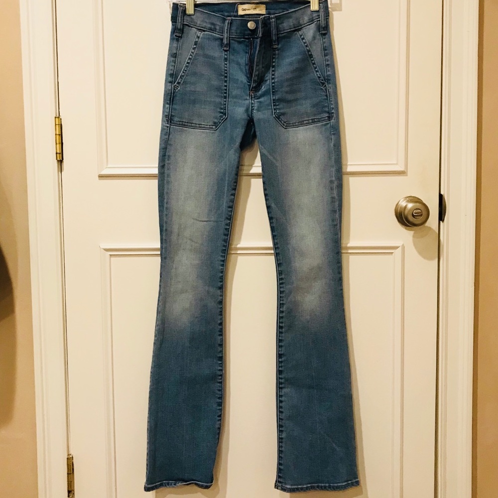 Light wash boot leg jeans